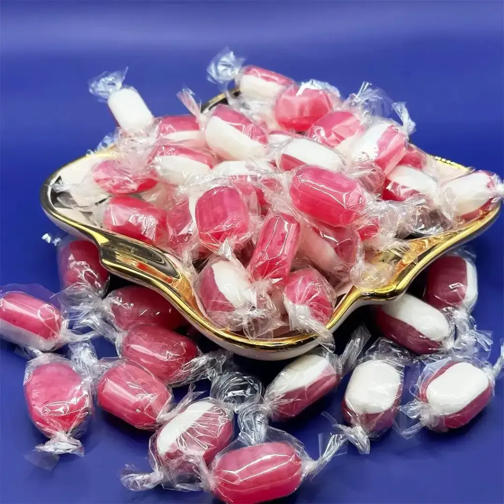 Strawberry Flavor Hard Candy with Filling