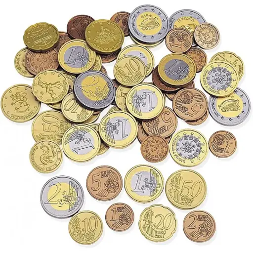 Plastic Toy Euro Coins